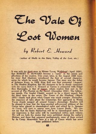The Vale Of Lost Women