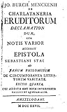 De Charlataneria Eruditorum Declamationes Duae