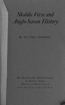 Skaldic Verse and Anglo-Saxon History: The Dorothea Coke Memorial Lecture in Northern Studies Delivered at University College London, 17 March, 1970 (Paperback)