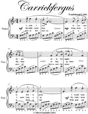 Carrickfergus Elementary Piano Sheet Music