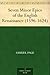 Seven Minor Epics of the English Renaissance (1596-1624)