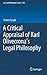 A Critical Appraisal of Karl Olivecrona's Legal Philosophy (Law and Philosophy Library, 108)