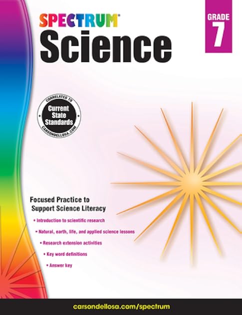 Spectrum 7th Grade Science Workbook, Ages 12 to 13, Grade 7 Science Workbook, Natural, Earth, and Life Science, 7th Grade Science Book with Research Activities - 176 Pages (Volume 67)