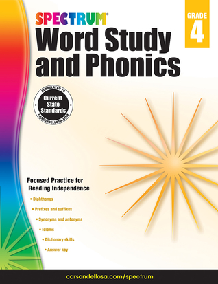 Spectrum 4th Grade Word Study and Phonics Workbook, Dictionary Skills, Vocabulary Builder, Synonyms and Antonyms, Prefixes and Suffixes, Classroom or Homeschool Curriculum