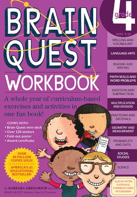 Brain Quest Workbook: 4th Grade [With Over 150 Stickers and Mini-Card Deck and Fold-Out 
