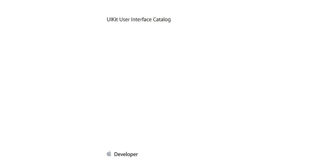 UIKit User Interface Catalog by Apple Inc.