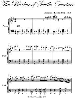 Barber of Seville Easy Intermediate Piano Sheet Music