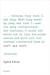 Can't and Won't by Lydia Davis