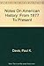Notes On American History by Paul K. Davis