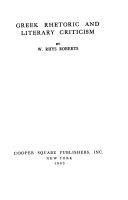 Greek Rhetoric and Literary Criticism