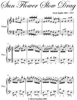 Sun Flower Slow Drag Easy Piano Sheet Music