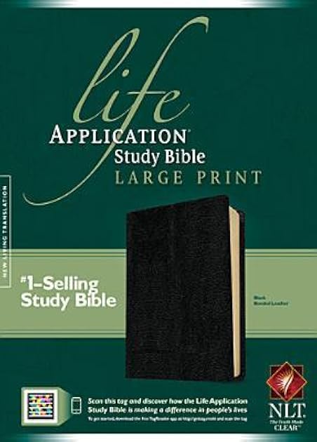 NLT Life Application Study Bible, Second Edition, Large Print (Red Letter, Bonded Leather, Black)