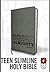 Teen Slimline Bible NLT (Red Letter, LeatherLike, Charcoal)