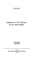 Application of the Tanzimat and Its Social Effects