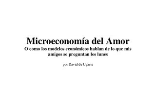 Microeconomía del Amor