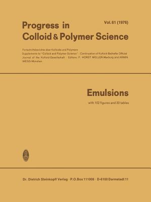 Emulsions (Progress in Colloid and Polymer Science, 63)