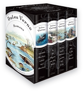 Jules Verne Romane -  20.000 Meilen unter den Meeren - In 80 Tagen um die Welt - Reise zum Mittelpunkt der Erde - Von der Erde zum Mond
