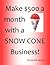 Make $500 a month with a SNOW CONE Business!