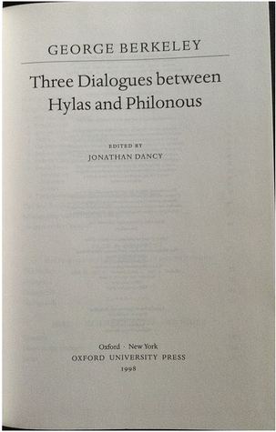 Three Dialogues Between Hylas and Philonous