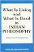 What is living and what is dead in indian philosophy