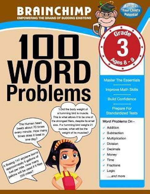 100 Word Problems : Grade 3 Math Workbook