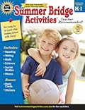 Summer Bridge Activities Kindergarten to 1st Grade Workbooks, K-1 Activity Book With Math, Reading Comprehension, Science, Fitness, Social Studies, Writing Practice, and Flash Cards