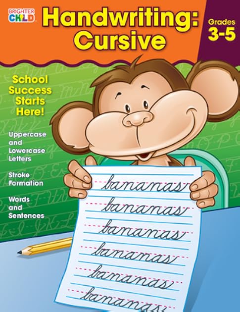 Carson Dellosa Cursive Handwriting Workbook for Kids, Grades 3-5 Cursive Letter Tracing Book, Cursive Handwriting Practice and Letter Tracing for Beginners Workbook for Homeschool or Classroom