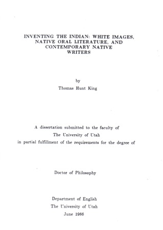 Inventing the Indian: White Images, Native Oral Literature, and Contemporary Native Writers