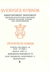 Riddarholmskyrkan 2 Fast inredning, inventarier och gravminnen