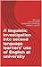 A linguistic investigation into second language learners’ use... by Trevor Price