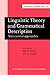 Linguistic Theory and Grammatical Description: Nine Current Approaches (Current Issues in Linguistic Theory)