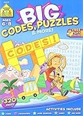 School Zone Big Codes, Puzzles & More Workbook: 320 Pages, Kindergarten, 1st Grade, 2nd Grade, Crossword Puzzles, Games, Riddles, Word Searches, Ages 6 to 8