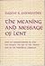 The Meaning and Message of Lent by Eugene Rathbone Fairweather