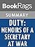 Summary & Study Guide Duty: Memoirs of a Secretary at War by Robert M. Gates