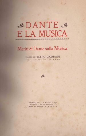Dante e la musica: meriti di Dante sulla musica (Unknown Binding)