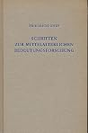 Schriften zur mittelalterlichen Bedeutungsforschung Schriften zur mittelalterlichen Bedeutungsforschung