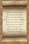 A Note To Myself