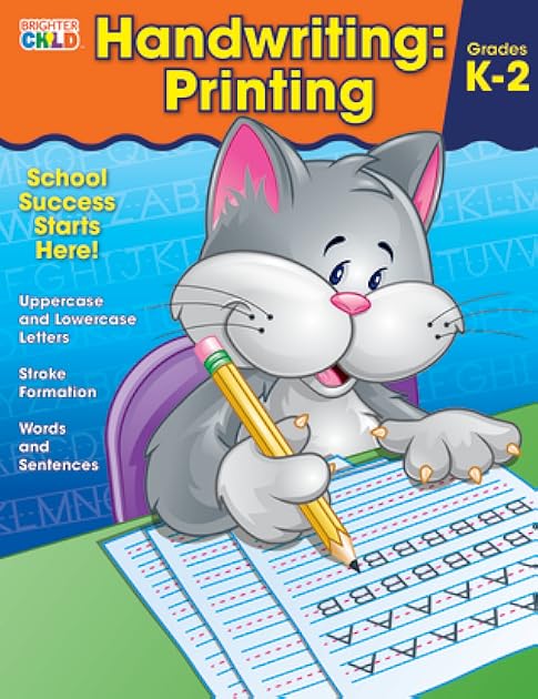 Carson Dellosa Kids Handwriting Workbook for Practice Printing and Letter Tracing Uppercase and Lowercase Alphabet, Preschool and Up (Brighter Child: Grades K-2)