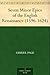 Seven Minor Epics of the English Renaissance (1596-1624)