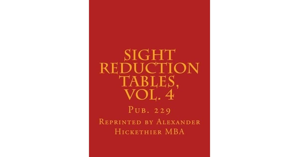 Sight Reduction Tables, Vol. 4 Pub. 229 by Alexander F. Hickethier