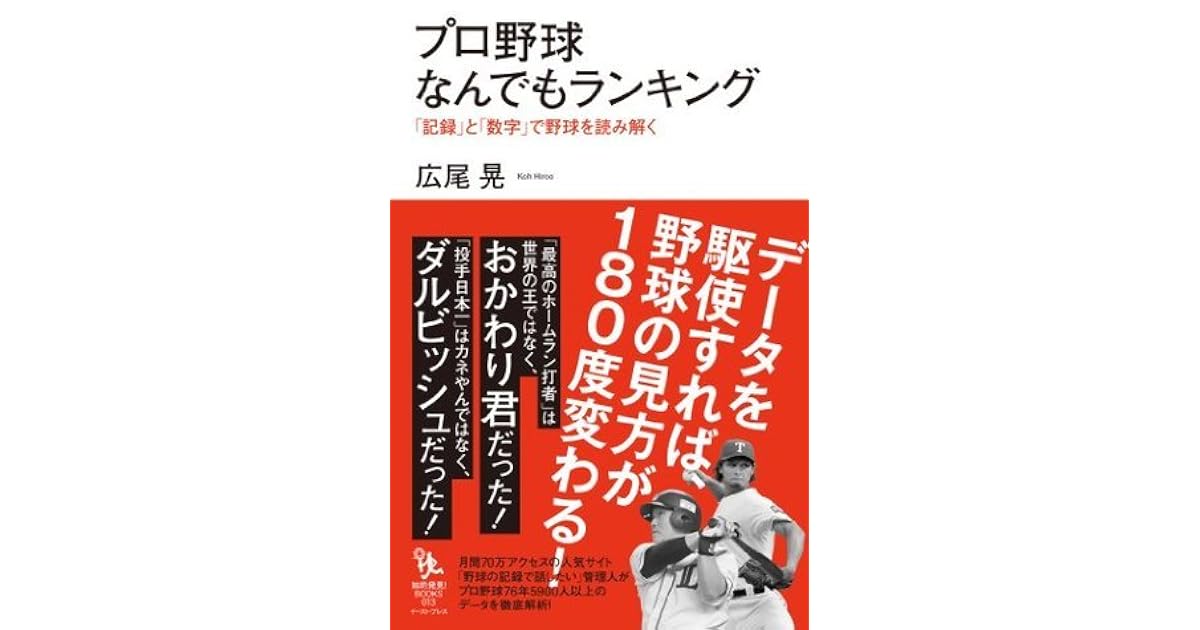 プロ野球なんでもランキング 記録 と 数字 で野球を読み解く 知的発見 Books By 広尾晃