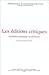 Les Editions Critiques: Pro...