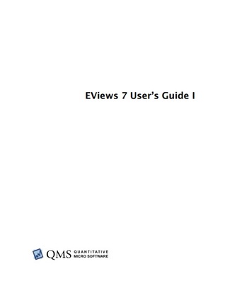 Eviews 7. User´s Guide I
