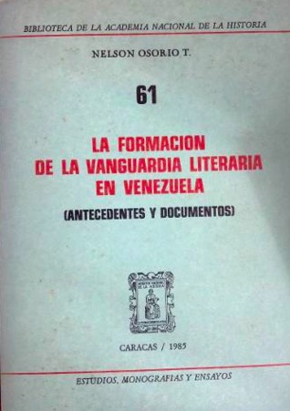 La formación de la vanguardia literaria en Venezuela