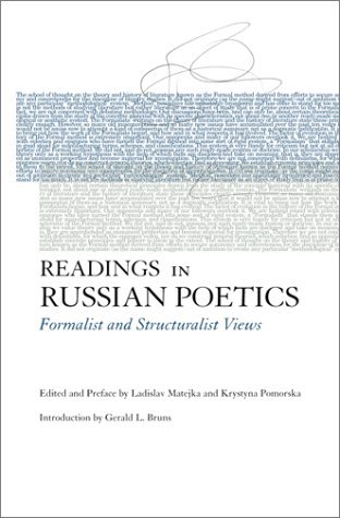 Readings in Russian Poetics: Formalist and Structuralist Views (Russian Literature)