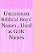 Uncommon Biblical Boys' Names...Used as Girls' Names