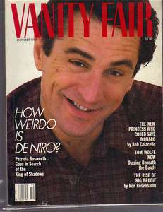 1987 VANITY FAIR MAGAZINE - Robert De Niro Cover