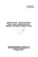 Ungkapan Tradisional Sebagai Sumber Informasi Kebudayaan Daerah Istimewa Yogyakarta
