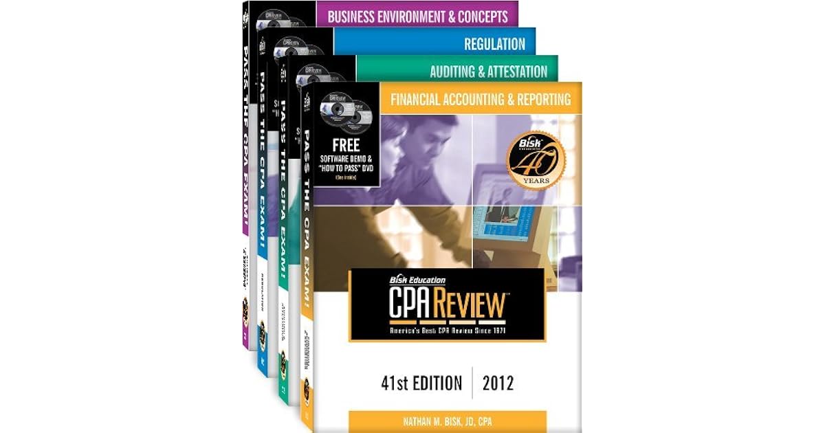 Bisk CPA Review 4Volume Set 41st Edition 2012 by Nathan M. Bisk