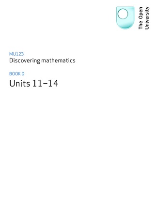 MU123 Discovering Mathematics Book D
